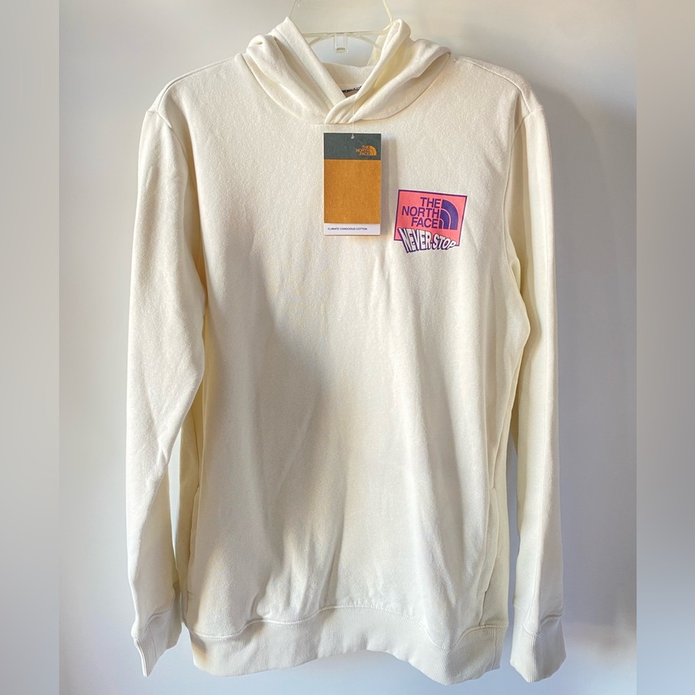 The North Face Cream Hoodie Brittany Charboneau Graphic Girls 18 Teen NWT - Picture 4 of 10